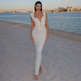 Elegant Cut Out Backless Maxi Dress