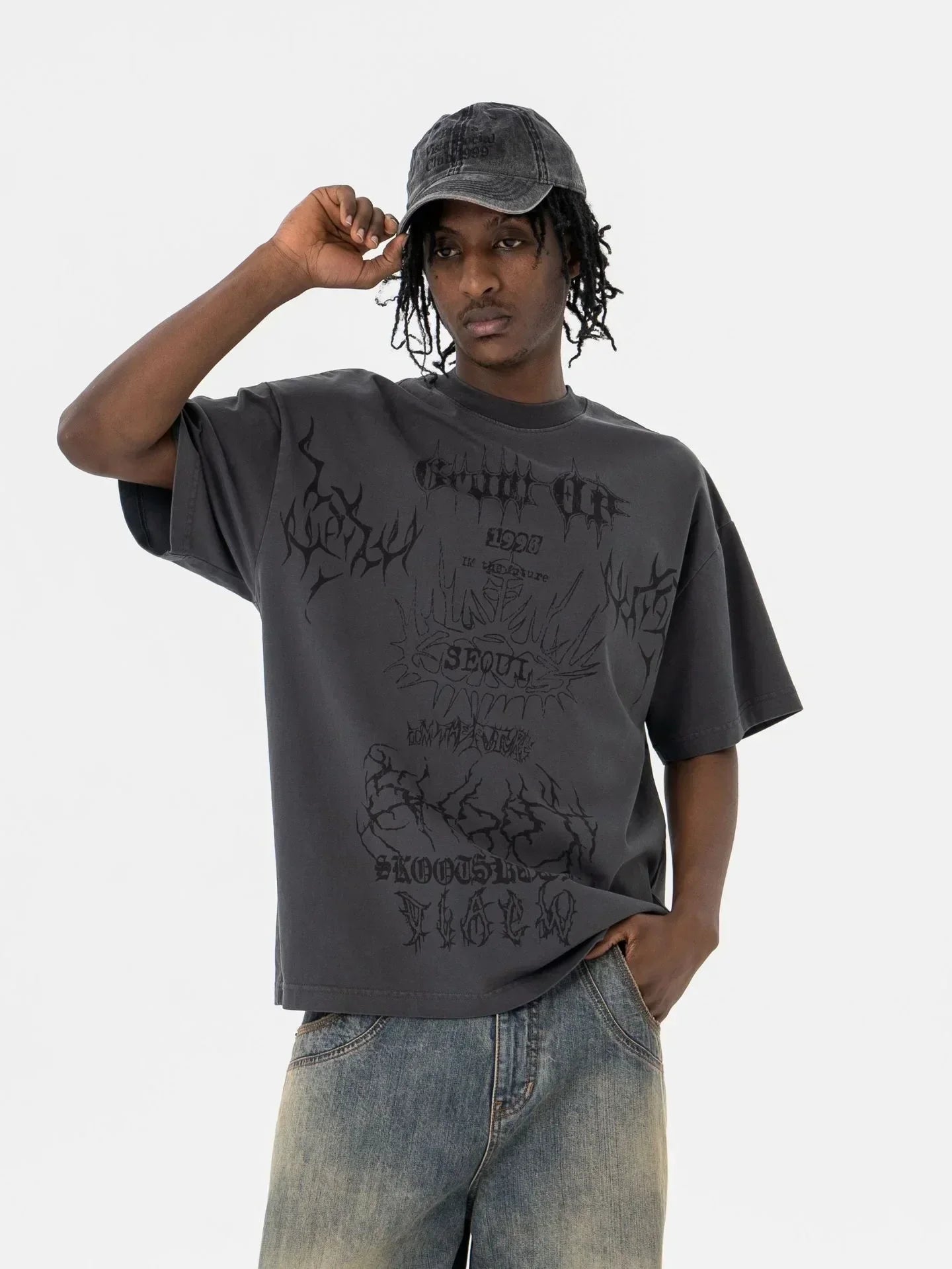 Stylish Printed Graphic Black T-Shirt