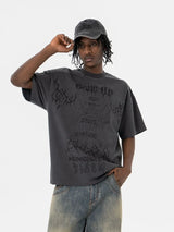 Stylish Printed Graphic Black T-Shirt
