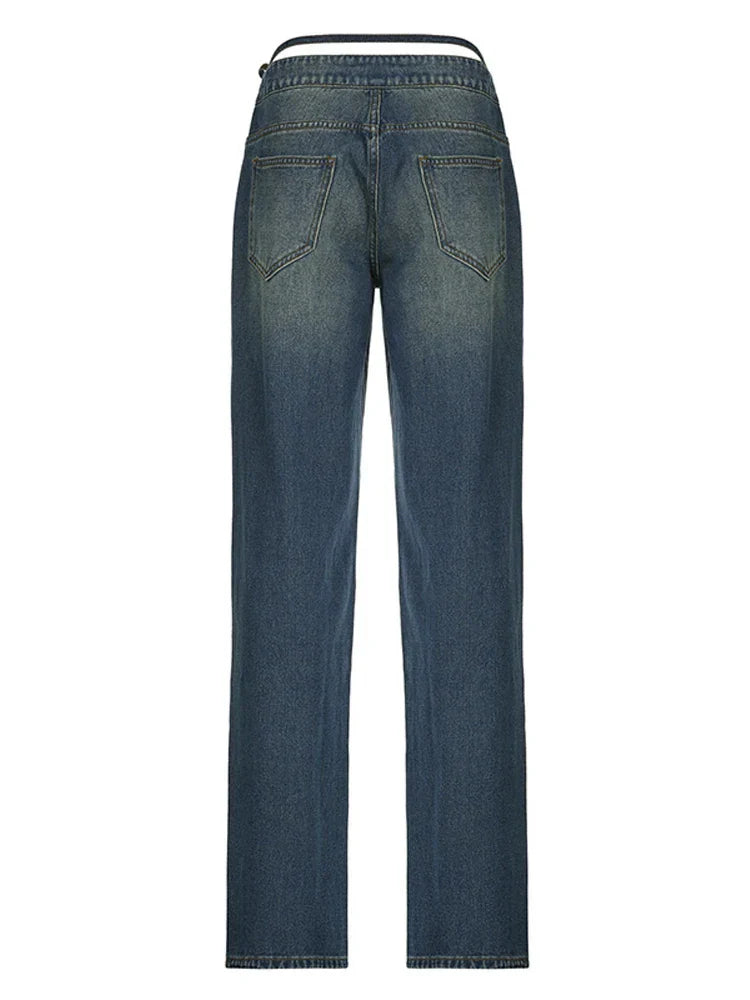 Baddie Cut Out Low Rise Jeans