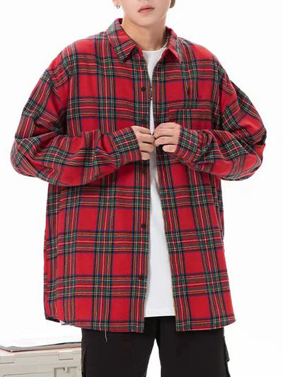 Brushed Plaid Long Sleeve Shirt