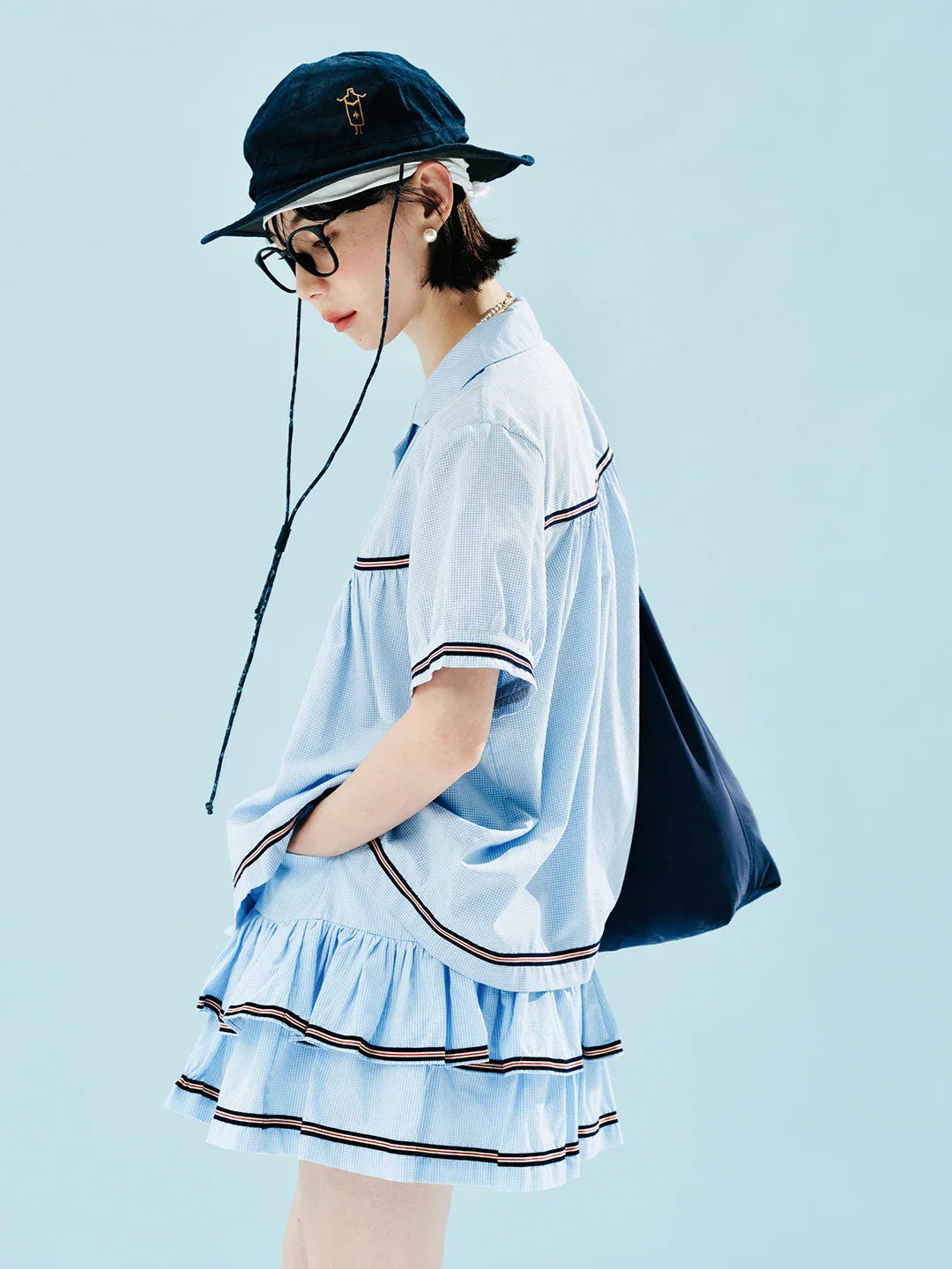 Soft Girl Picnic Blue Shirt