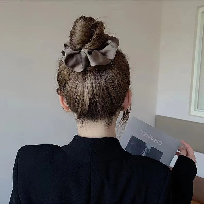 Elastic Silk Solid Color Ponytail Holder