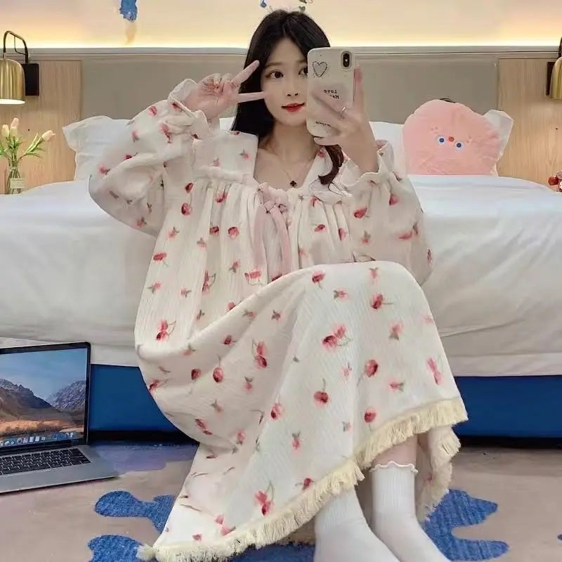 Korean Style Nightgown Sleepwear