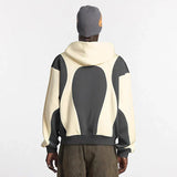 Vintage Distressed Puff Patchwork Hoodie