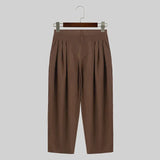 Pleated Solid Color Loose Pants