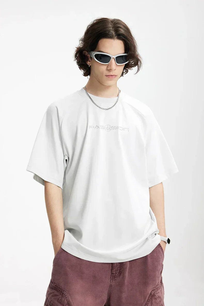 Solid Color Letter Print T-shirt