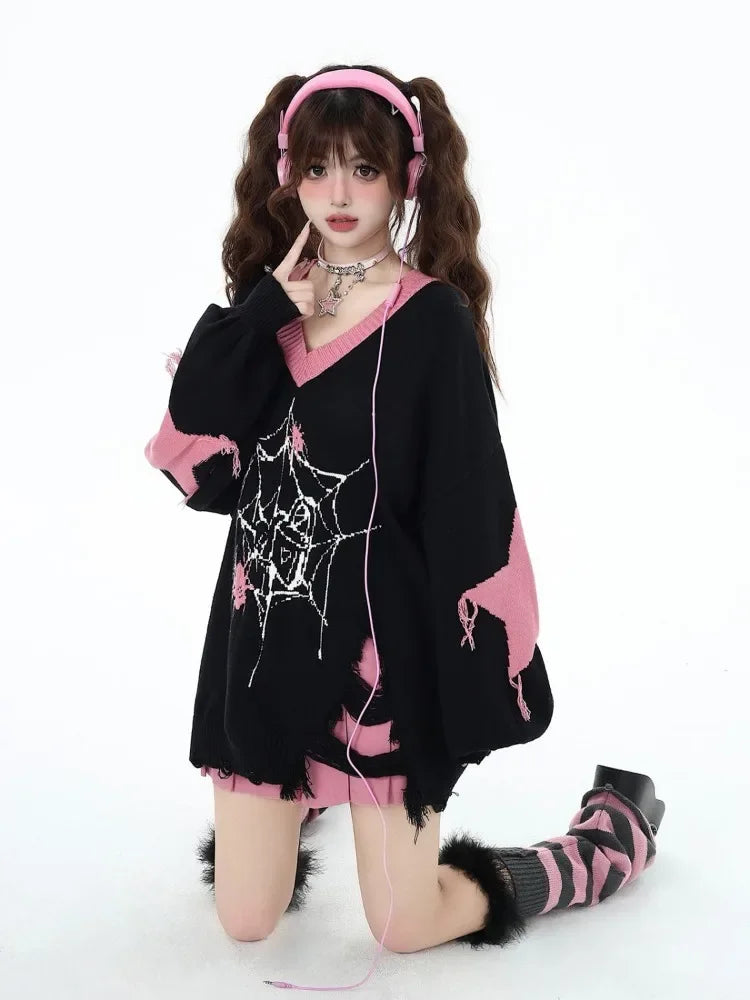 Pastel Goth Spider Sweater