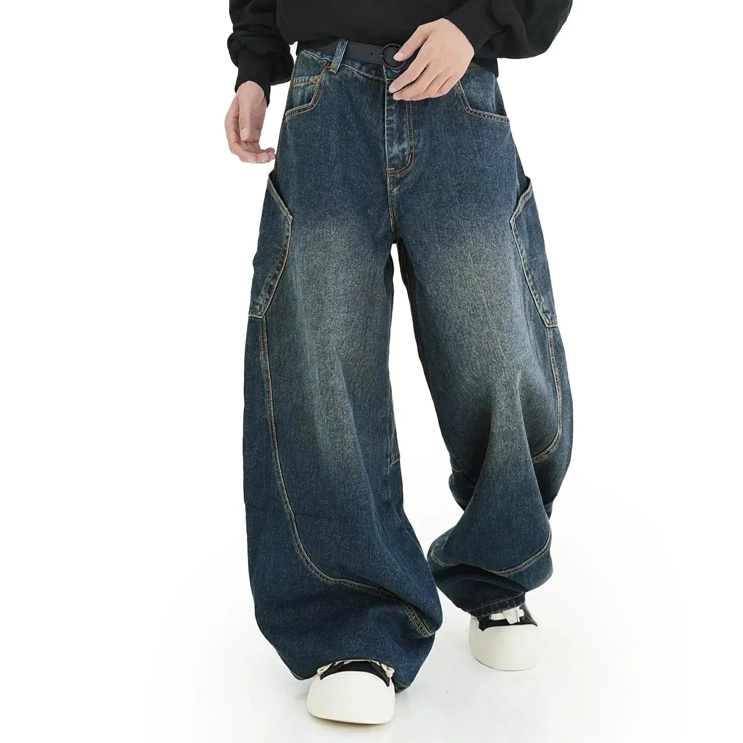 Vintage Washed Denim Lazy Boy Jeans