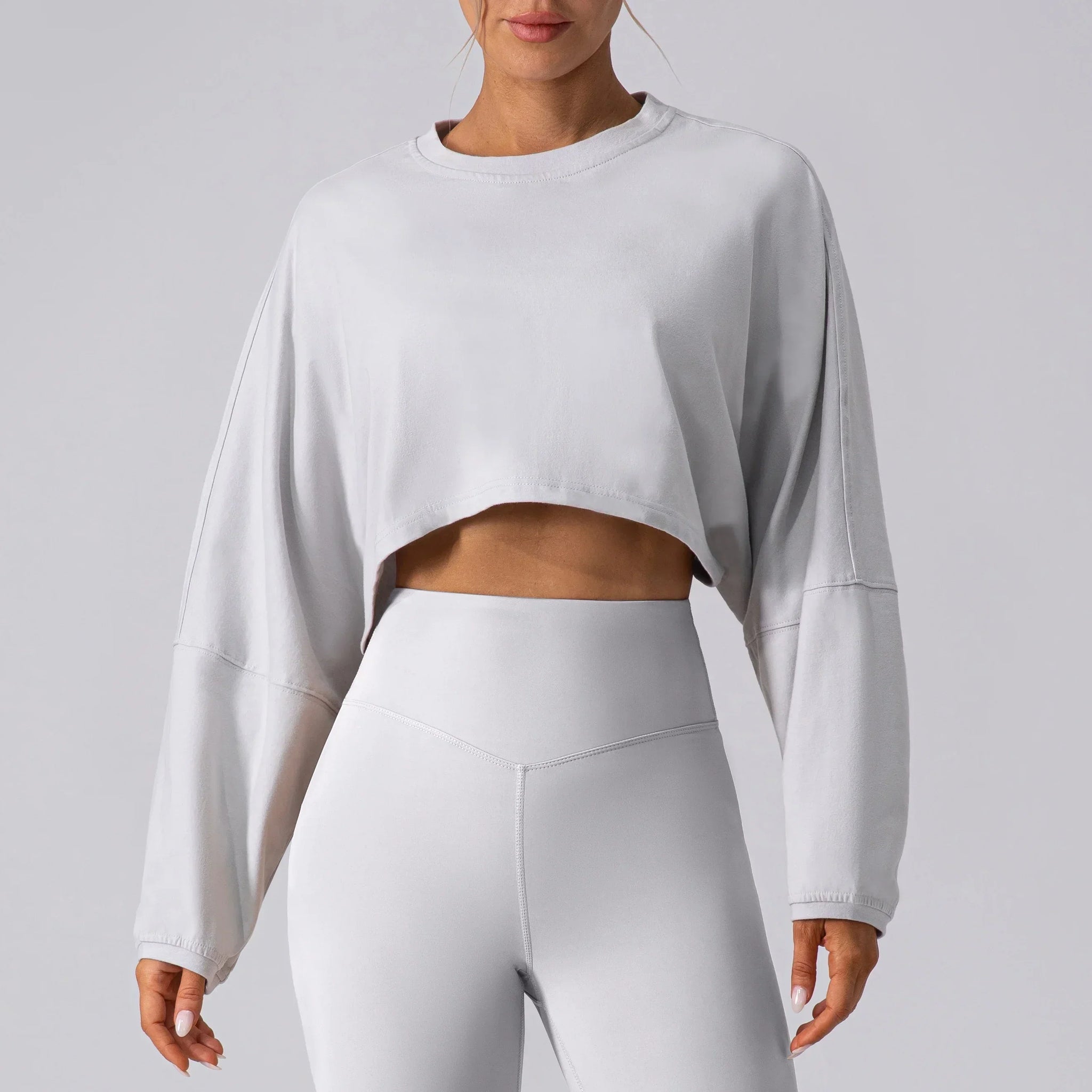 Basic Long Sleeve Sports Crop T-Shirt