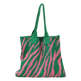 Bolso de ganchillo con estampado de cebra vintage