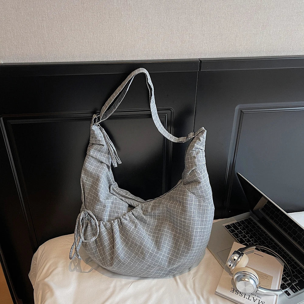 Korean Style Plaid Crossbody Bag