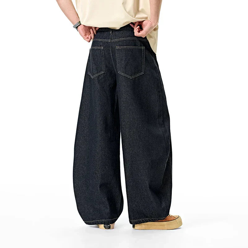 Denim Loose Fit Cut Wide Leg Jeans