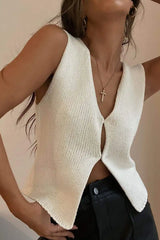 Y2K Tank Top Cardigans For Women Knitted Crochet
