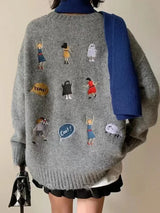 Cartoon Embroidery Knitted Sweater