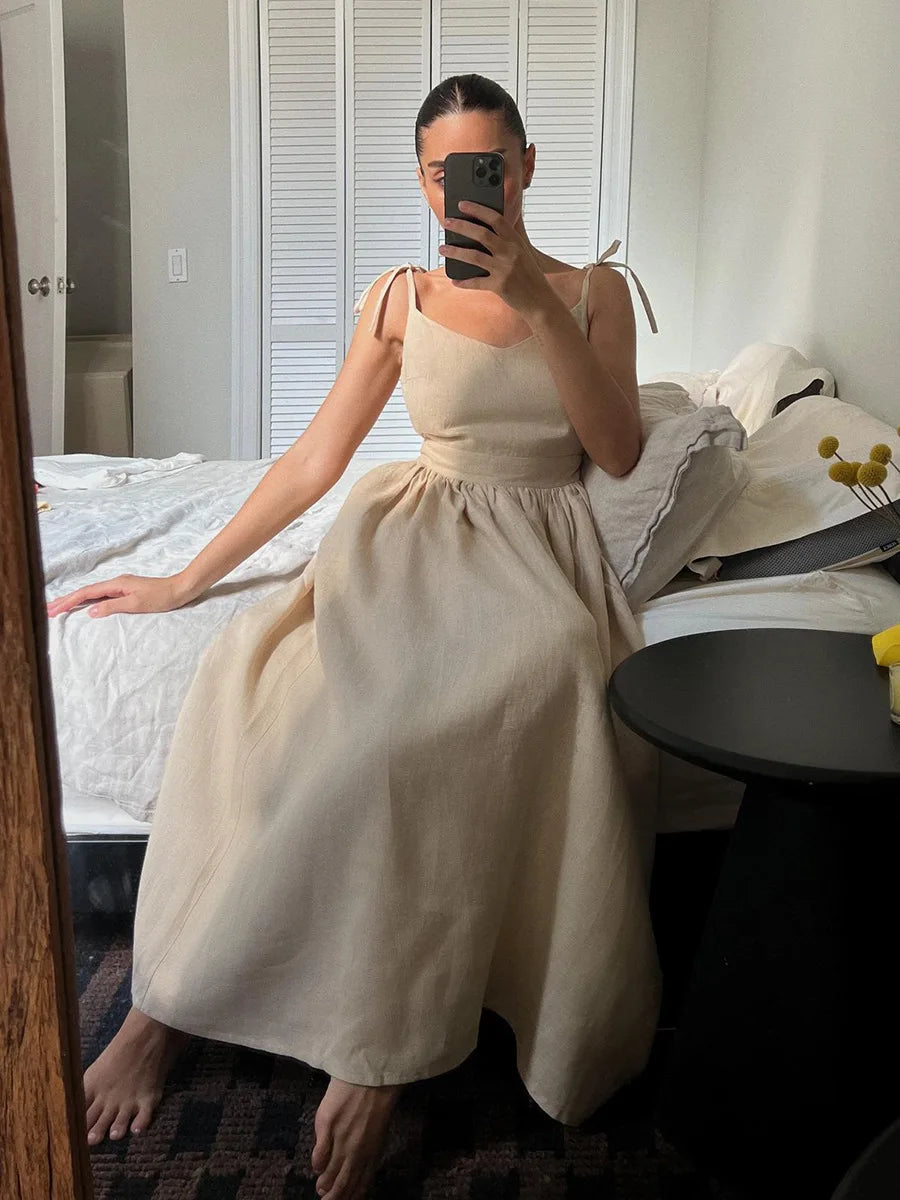 Summer Linen Midi Dress