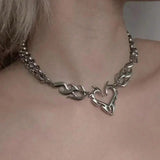 Cyperpunk Flamed Heart Necklace