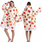 Strawberry Printed Oversized Blanket Hoodie