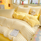 Nordic Striped Simple Style Cotton Bedding Set