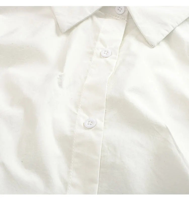Women Korean Short Sleeve White Shirt