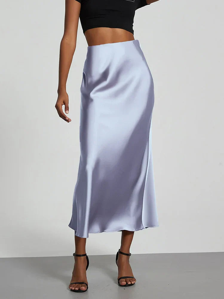 Y2K Chic High Waist Satin Party Skirt