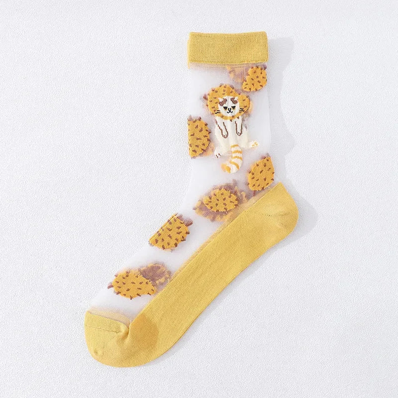 Summer Floral Crew Neck Socks