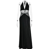 Backless Halter Lace Maxi Dress