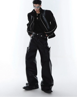 Cyperpunk Straight Leg Leather Pants