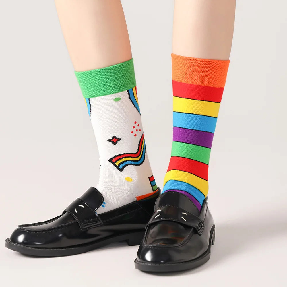Mismatched Cotton Funny Colorful Socks