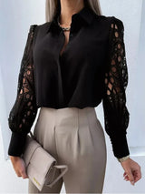 Corporate Girl Cut-out V-neck Shirt
