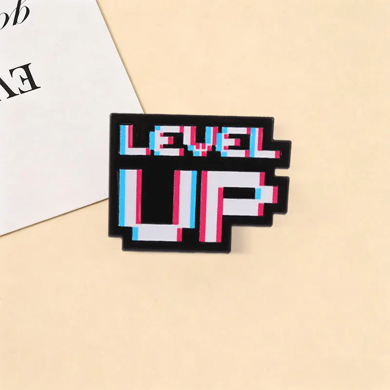 Level Up Retro Pixel Game Pin