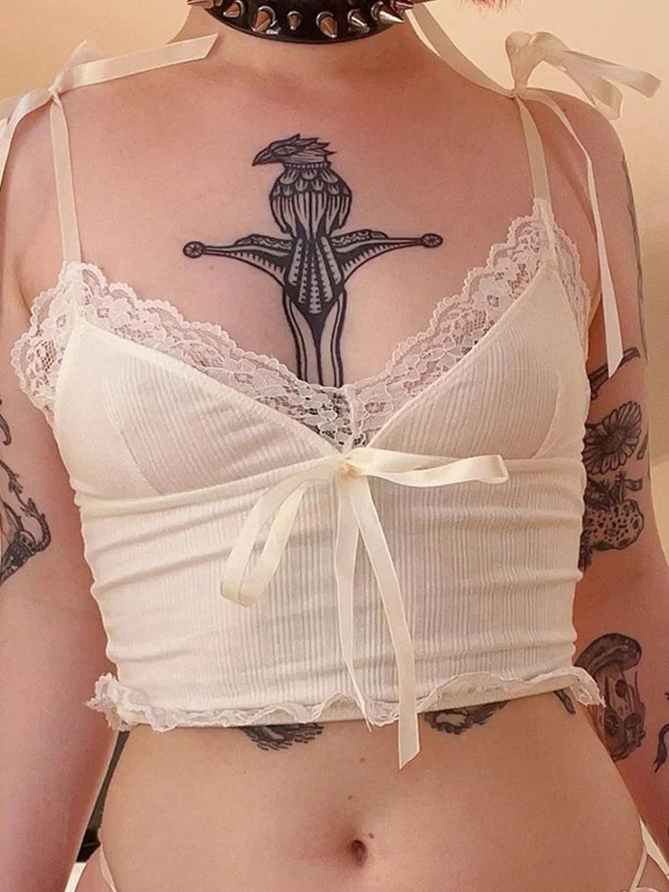 Coquette Core Schleifen-Cropped-Top