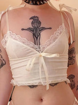 Coquette Core Schleifen-Cropped-Top