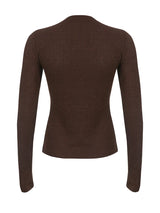 Grunge V-neck Button Long Sleeve Top
