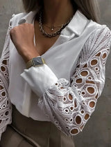 Corporate Girl Cut-out V-neck Shirt