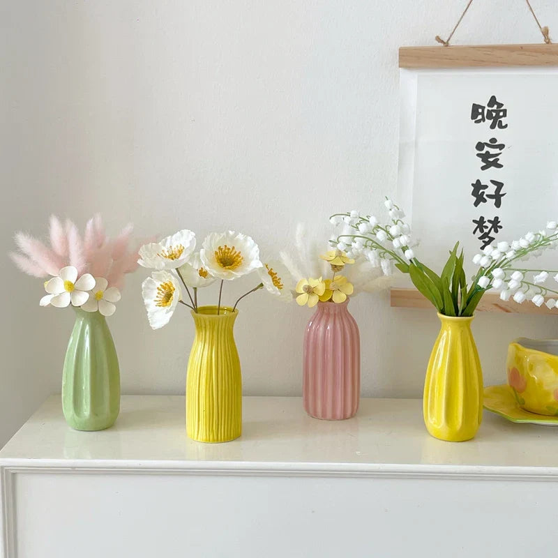 Minimalist Aesthetic Pastel Flower Vintage Vase