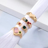 Y2K Gemstone Soft Heart Rings
