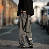Straight Leg Flower Embroidery Jeans