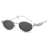 Bling Rhinestone Oval Sunglasses