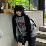 Y2K Vintage Gray Patchwork T-shirt