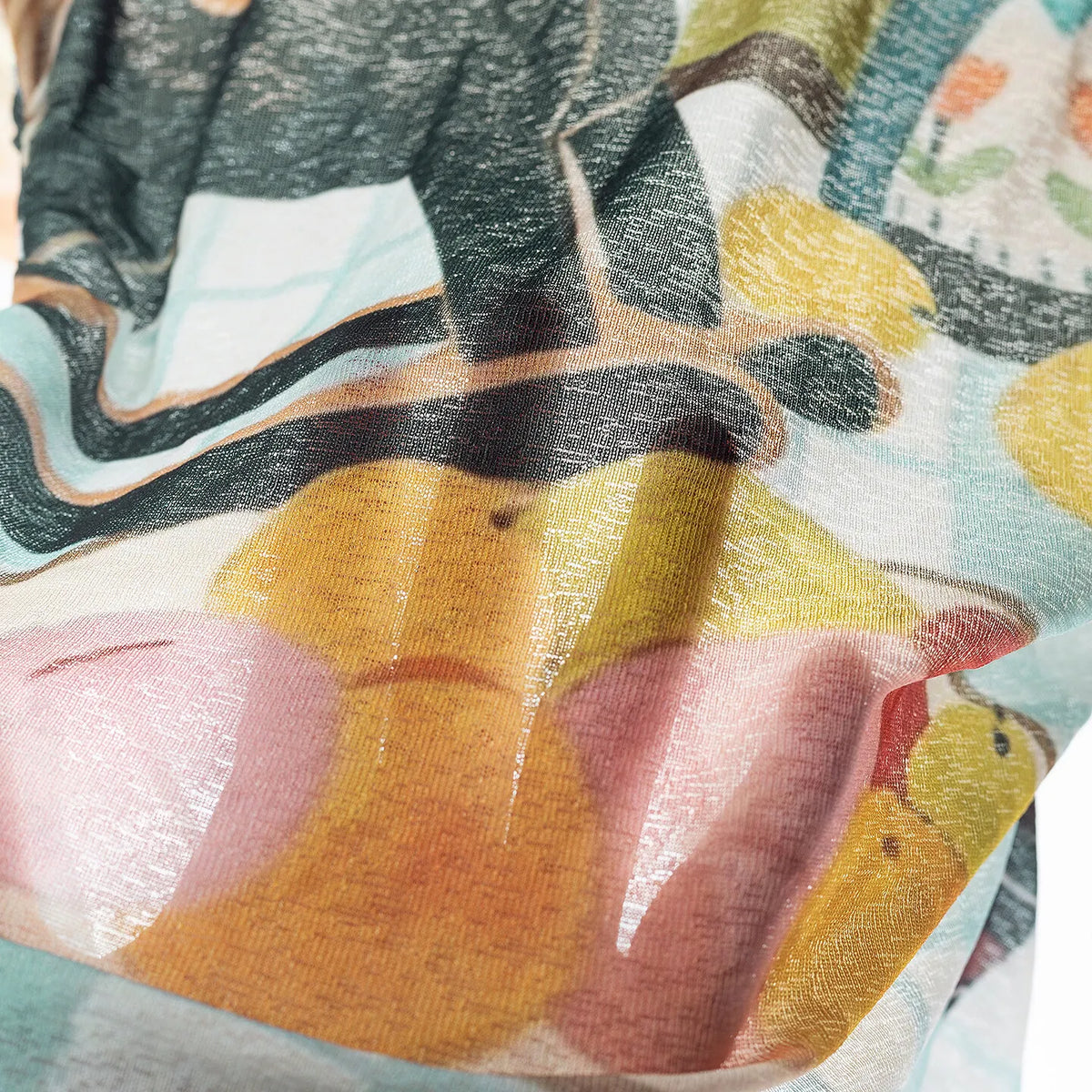 Sheer Colorful Print Top