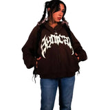 Y2K Letter Print Zip Vintage Hoodie