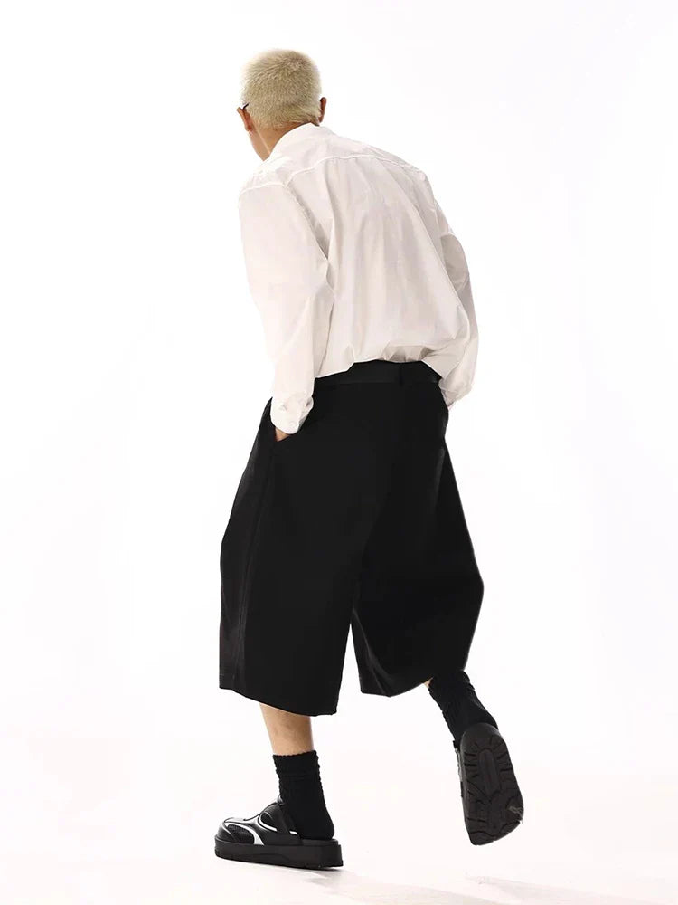 Wide Leg Black Jorts