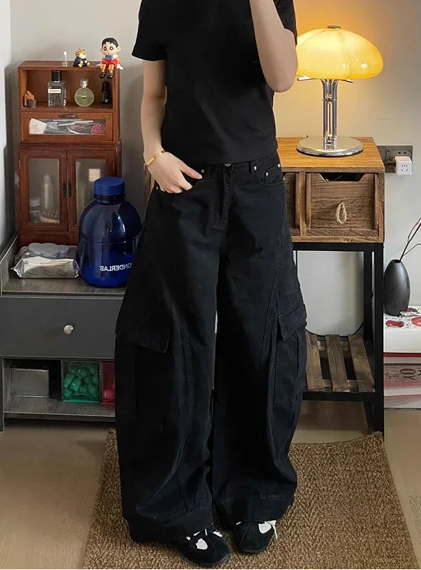 Vintage Wide Leg Cargo Pants