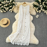 Handmade Knitted Crochet Cardigan Button