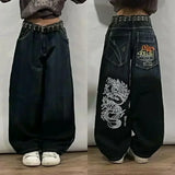 Grunge Embroidery Red Jeans