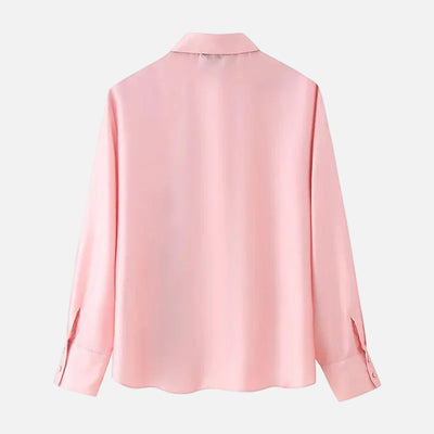 Floral Print Pink Satin Shirt