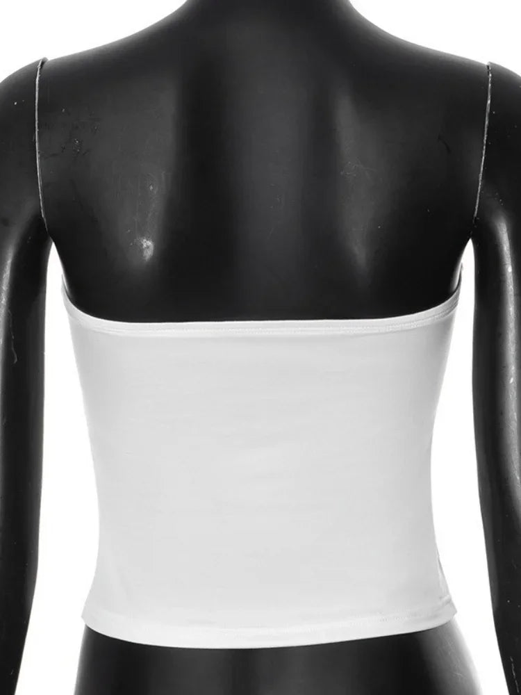 Y2k Floral Printing Bandeau Top