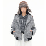Eleganter grauer Kapuzenpullover mit Reißverschluss