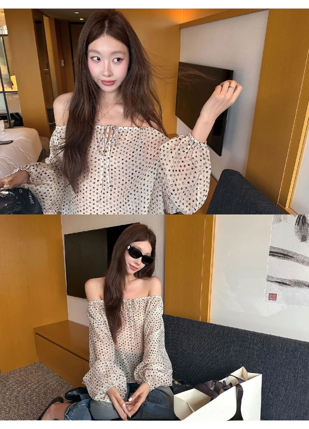 Fairycore Floral Mesh Top